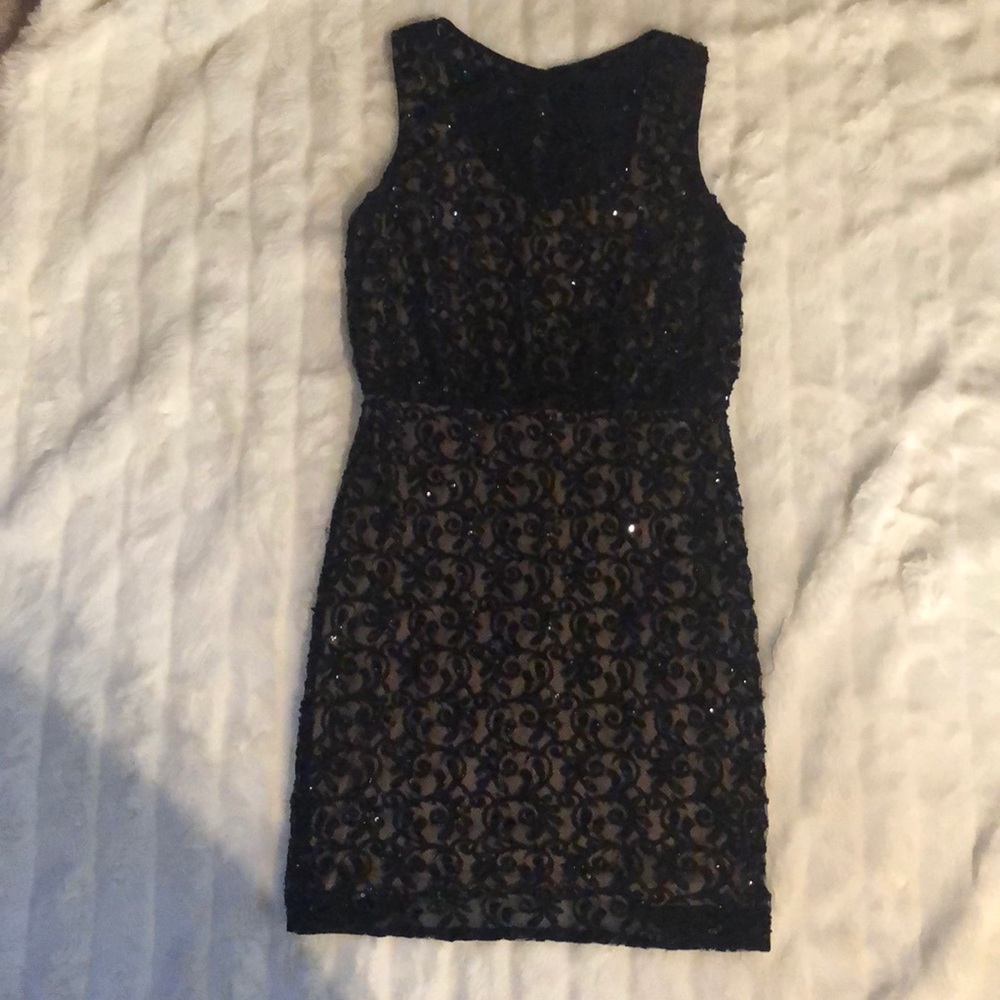 Black sequin Aidan Mattox dress